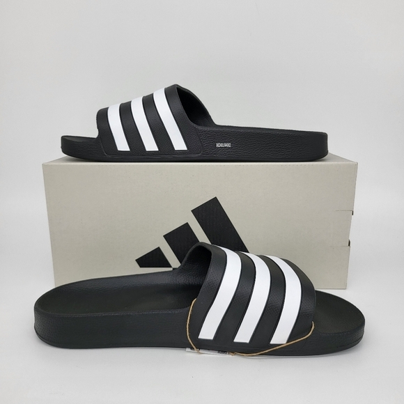 New Adidas Adilette Aqua Stripe Slides Men\'s Size 12 main image 6